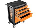 Neo Tools Carrello Da Officina Riempito Con 149 Utensili | 6 Scomparti - Cassetti Con Cuscinetti A Sfera - Chiusura Centralizzata - Tappetino Antiscivolo