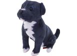 Cane Pitbull Nero Di Peluche Con Suono - 18 Cm