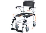 Carrozzina Da Doccia, Portata 350 Lbs, Regolabile In Altezza Su 3 Livelli, Alluminio