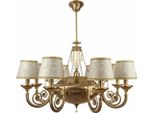 Casa Padrino Lampadario Barocco In Ottone Patinato Ø 101,5 X H. 80 Cm