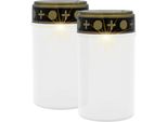 2.06 Faro Solare A Led Con Picchetto A Terra - Set Di 2 - Colore Del Faro: Bianco