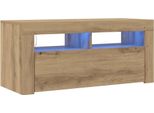 Vidaxl Mobile Tv Con Luci Led Rovere Artisan 90X35X40 Cm