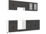 Vidaxl Set Di 8 Mobili Da Cucina Kalmar In Legno Nero