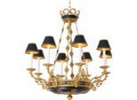 Casa Padrino Lampadario Barocco In Oro Antico / Nero Ø 97 X H. 99 Cm - Qualità