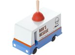 Candylab Auto Giocattolo In Legno - Furgone Candycar Furgone Idraulico Di Bob Blu Rosso Bianco