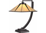 Casa Padrino Lampada Da Tavolo Tiffany Crema / Bronzo H. 54,8 Cm - Luci Tiffany