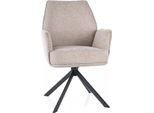 Sedia Girevole Imbottita Hugo Brego Beige Chiaro