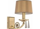 Casa Padrino Lampada Da Parete In Cristallo Barocco Ottone Con Patina / Marrone H. 28 Cm