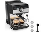 Krups Authentic+ XP384E10, Macchina Per Caffè Espresso, 2 L, Cialde Di Caffè, Caffè Macinato, Nero, Acciaio Inossidabile