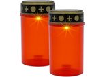 Faro Solare A Led Con Picchetto A Terra - Set Di 2 - Colore Del Faro: Rosso