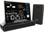 Stazione Meteorologica Wireless Emos Senza Cornice Con Sensore Esterno, Previsioni Del Tempo, Memoria, Orologio Radiocontrollato Con Sveglia, Calendario, Doppia Alimentazione, E8620