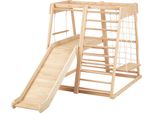 Sunny Mickie Struttura Arrampicata Con Scivolo, Altalena In Legno Naturale | Triangolo Arrampicata Per Interni Per Bambini Con Scivolo Reversibile | Giocattolo Montessoriano