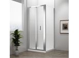 Cabina Doccia Easy Line Quadrata 900X900Mm, Porte Pieghevoli, Versione L/R, Vetro Trasparente