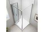 Cabina Doccia Easy Line Quadrata 1000X1000Mm, Porte Pieghevoli, Versione L/R, Vetro Trasparente
