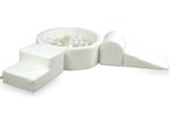 Parco Giochi In Schiuma Con Piscina 90X30 Boucle White 200 Palline: Trasparente, Bianco, Madreperla, Oro Chiaro
