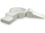 Parco Giochi In Schiuma Con Piscina 90X30 Boucle White 200 Palline: Bianco, Perla