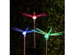 1X Lampada Da Giardino Solare A Led Con Energia Solare - Lampada Decorativa A Libellula Per Esterni - Led Rgb - Altezza 43,5 Cm - Con Picchetto - Accensione/Spegnimento Automatico - Illuminazione D'atmosfera Per Giardini E Vialetti [11393B]