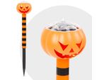 1X Lampada Solare Da Giardino A Led Con Energia Solare - Lanterna A Forma Di Zucca - Lampada Decorativa - 1 Led - Con Picchetto - Accensione/Spegnimento Automatico - Illuminazione D'atmosfera Per Giardino E Halloween [11374C]