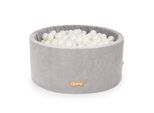 Flumi Piscina Di Palline Baby - Piscina Di Palline Per Bambini 90X40Cm Con 200 Palline ∅ 7Cm Eu - Grigio + Palline Color Perla
