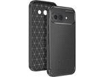 Avizar, Custodia In Silicone Per Google Pixel 9A Carbon Design, Nero