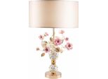 Casa Padrino Lampada Da Tavolo In Porcellana Colorata / Oro / Beige H. 75 Cm - Italy