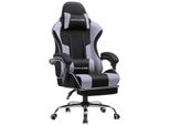 Gtplayer Sedia Da Ufficio Sedia Da Gioco Poltrona Da Gioco In Tessuto Sedia Da Gioco Ergonomica Con Poggiapiedi, Poggiatesta Cuscino Lombare, Sedia Da Gioco Imbottita, Viola