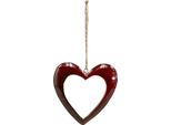 Cuore Decorativo In Legno Rosso 15Cm, Decorazione Appesa Decorazione Cuore Decorazione Parete Decorazione Finestra