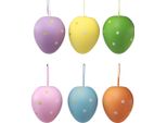 Uova Di Pasqua In Plastica Colorata Da Appendere, 6 Pezzi, 6,5 X 10 Cm Decorazioni Pasquali, 6 Pezzi