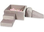 Parco Giochi In Schiuma Con Piscina Quadrata 90X90X40 Velvet Lilac + 400 Palline: Oro Chiaro, Rosa Chiaro