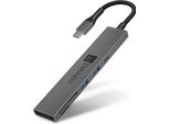 Connect It Compactpro Hub USB-C + Lettore Di Schede, (2Xusb-A 3.0, 1Xusb-C), Esterno, Antracite