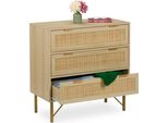 Relaxdays Cassettiera 3 Cassetti In Rattan