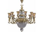 Casa Padrino Lampadario In Cristallo Barocco Ottone Con Patina Ø 107 X H. 120 Cm