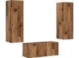 Syfax™ Mobili Tv A Parete 3 Pz Legno Antico In Legno Multistrato