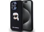 Karl Lagerfeld Klhmp15Lskhpplk Iphone 15 Pro 6.1 Czarny/Nero Custodia Rigida In Silicone Karl Head Print Magsafe