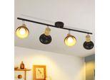 Zmh Faretto Da Soffitto Plafoniera Corridoio Plafoniera Vintage Lampada Industriale Corridoio Interno 4 Fiamme Nero 350° Faretti Da Soffitto Orientabili E14Senza Lampadina