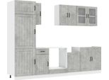 Vidaxl Set Di Armadietti Da Cucina 8 Pezzi Lucca Cemento Grigio Materiale A Base Di Legno