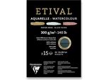 Tampone Per Acquerello Clairefontaine Etival Black Cold Pressed/Rough A4, 15 Fogli, 300 G