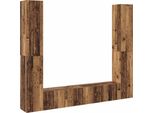 Vidaxl Mobili Tv A Parete 6 Pz. Materiale A Base Di Legno Di Recupero