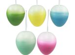 Grandi Uova Di Pasqua Decorative Da Appendere In Plastica Color Pastello 15 Cm Set Da 5, 5 Pezzi