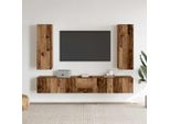 Vidaxl Mobili Tv A Parete 5 Pz. Materiale A Base Di Legno Di Recupero
