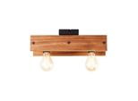 Brilliant Lampe, Calandra Deckenleuchte 2Flg Schwarz/Holzfarbend, 2X A60, E27, 42W, Holz Aus Nachhaltiger Waldwirtschaft (Fsc)