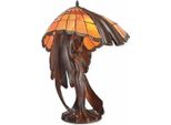 Casa Padrino Lampada Da Tavolo Tiffany Art Deco Marrone/Arancio H. 65 Cm - Tiffany Leuchten