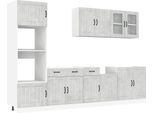 Vidaxl Set Di Mobili Da Cucina 7 Pezzi Lucca Cemento Grigio Materiale A Base Di Legno