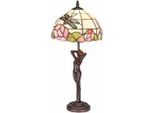 Casa Padrino Lampada Da Tavolo Tiffany Art Deco Marrone / Colorata H. 55 Cm - Tiffany Leuchten