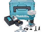 Fresatrice Per Bordi A Batteria Makita Drt 52 RF1J 18 V 6 Mm Senza Spazzole + 1X Batteria Ricaricabile 3,0 Ah + Caricabatterie + Makpac