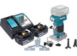 Fresatrice Per Bordi A Batteria Makita Drt 52 Rf 18 V 6 Mm Senza Spazzole + 2X Batteria Ricaricabile 3,0 Ah + Caricabatterie