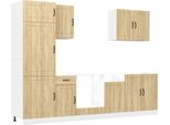 Vidaxl Set Di Mobili Da Cucina 7 Pezzi Lucca Sonoma In Legno Di Quercia