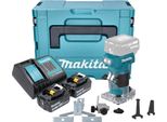 Fresatrice Per Bordi A Batteria Makita Drt 52 Stj 18 V 6 Mm Senza Spazzole + 2X Batteria 5,0 Ah + Caricabatterie + Makpac