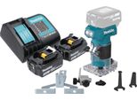 Fresatrice Per Bordi A Batteria Makita Drt 52 Sf 18 V 6 Mm Senza Spazzole + 2X Batteria Ricaricabile 3,0 Ah + Caricabatterie