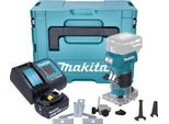 Makita Drt 52 SG1J Fresa Per Bordi A Batteria 18 V 6 Mm Senza Spazzole + 1X Batteria Ricaricabile 6,0 Ah + Caricabatterie + Makpac